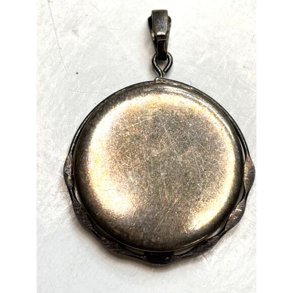 Vintage Antique Delft Unmarked Silver Pendant Windmill Delftware - Picture 4 of 4